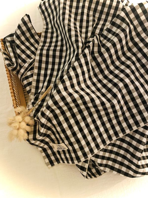 Nappe -SUZANNE- 140x250-Vichy Noir – Image 2