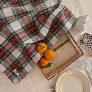 Nappe -SUZANNE- 140x250-Noël Vert