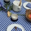 Nappe -SUZANNE-140x140 Vichy Bleu & jaune Fluo – Image 2